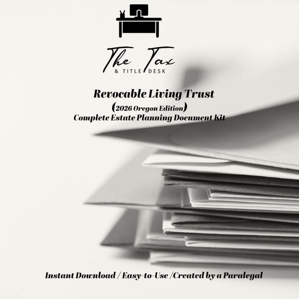 Revocable Living Trust Oregon Edition