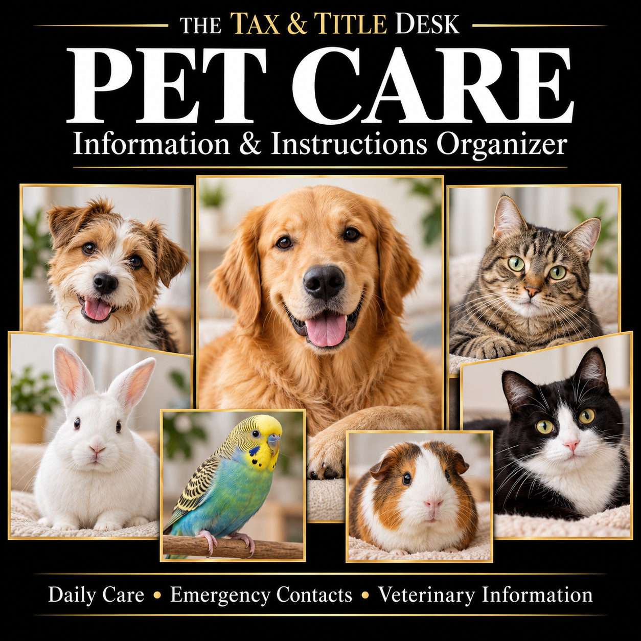 Pet Care Information & Instructions Organizer
