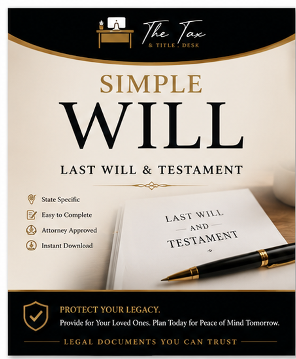Simple Last Will & Testament (California Edition)
