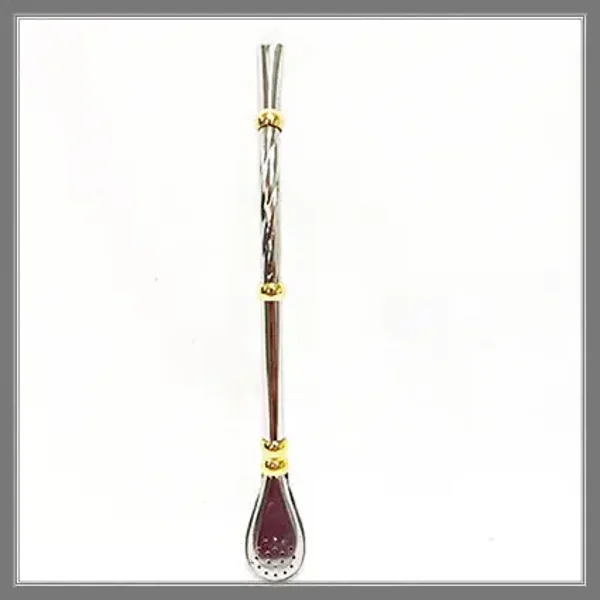 19-922 BOMBILLA ACERO INOX.C/ DIFUSOR D CALOR DE BRONCE.RESORTE ACERO INOX.DESARMABLE 18/8CM