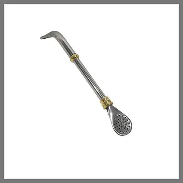 134-09 BOMBILLA ACERO INOX.CUCHARA/PICO DE LORO PLANO 18CM