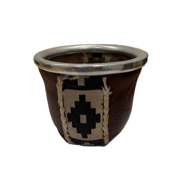 Mate vidrio/cuero
