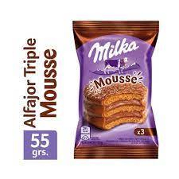 Alfajor Milka Triple Mousse De Chocolate X 55 Grs (36 UN)