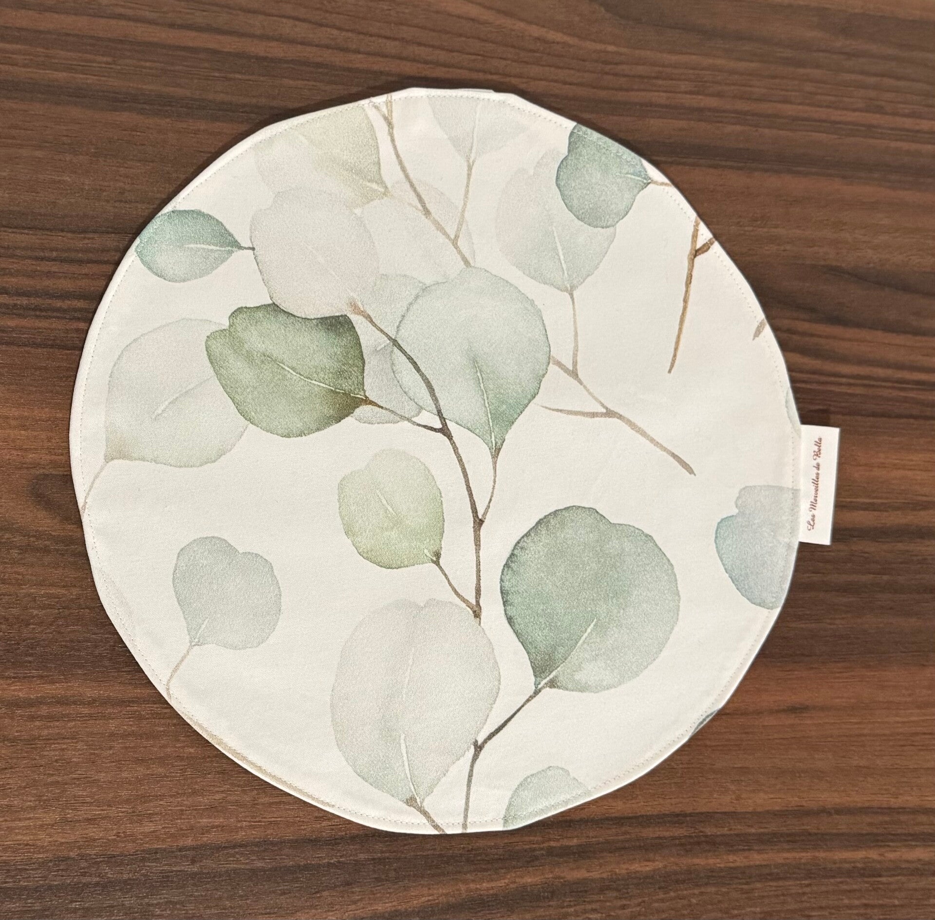 Tapis de gamelle menthe et blanc