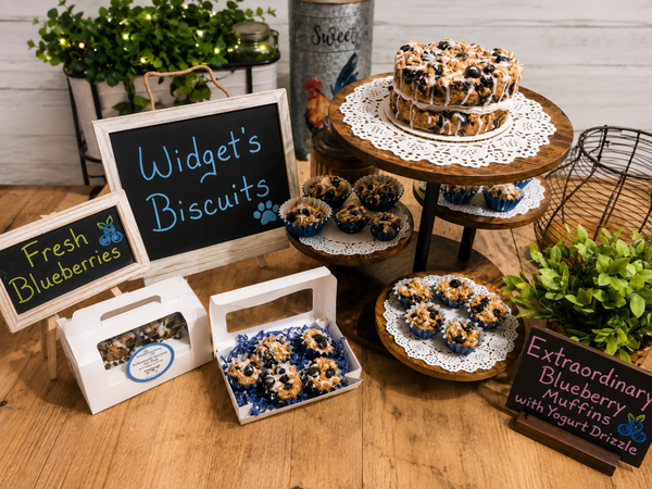 Extraordinary Blueberry Muffins with Yogurt Drizzle
