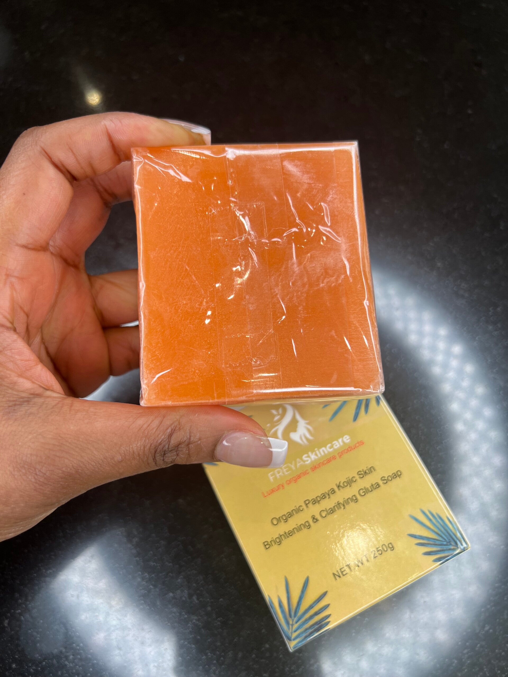 Organic papaya Kojic acid soap with Glutathione for advanced skin whitening