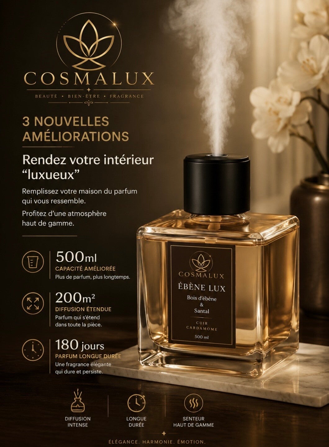 Diffuseur aromatique électrique_Ébène Lux