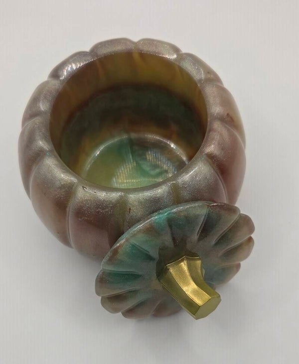 Pumpkin Jar - Green/Bronze