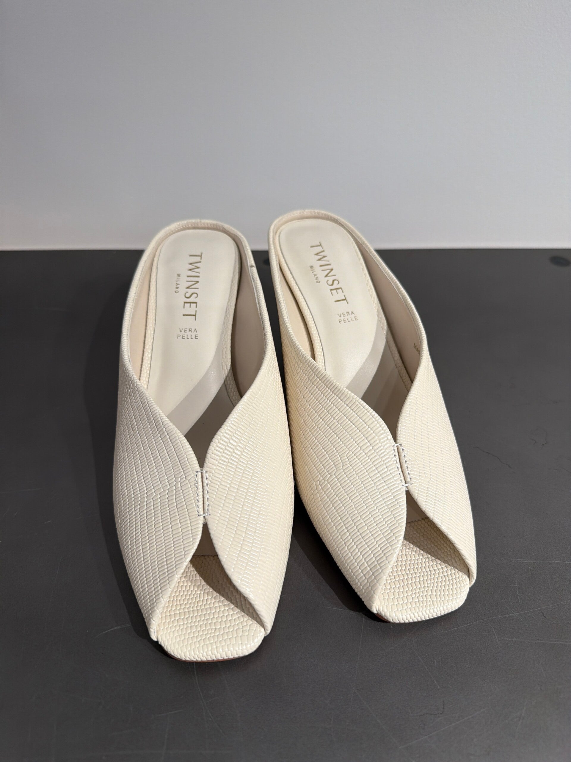 Mules piel marfil TwinSet Milano