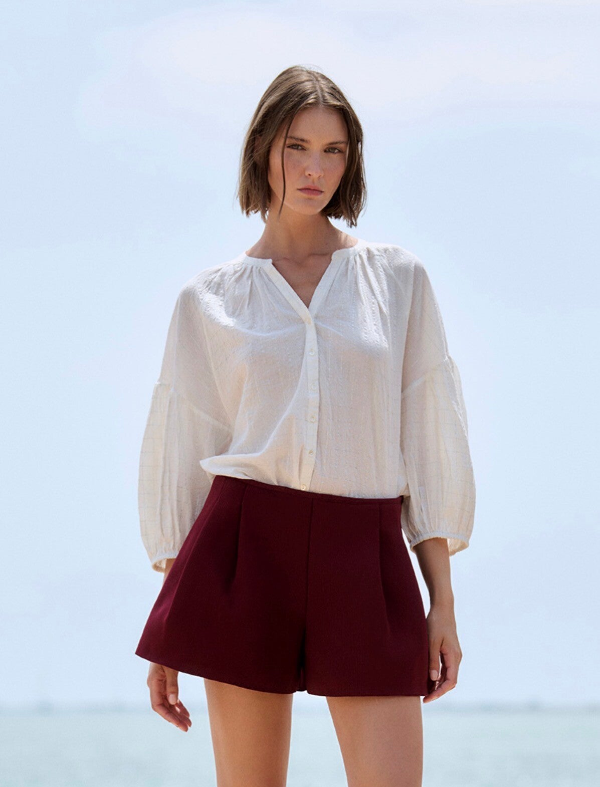 Blusa blanca lurex Sita Murt