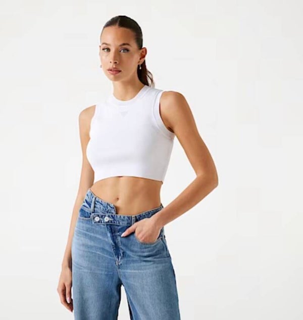 Crop basico sin mangas logo Guess