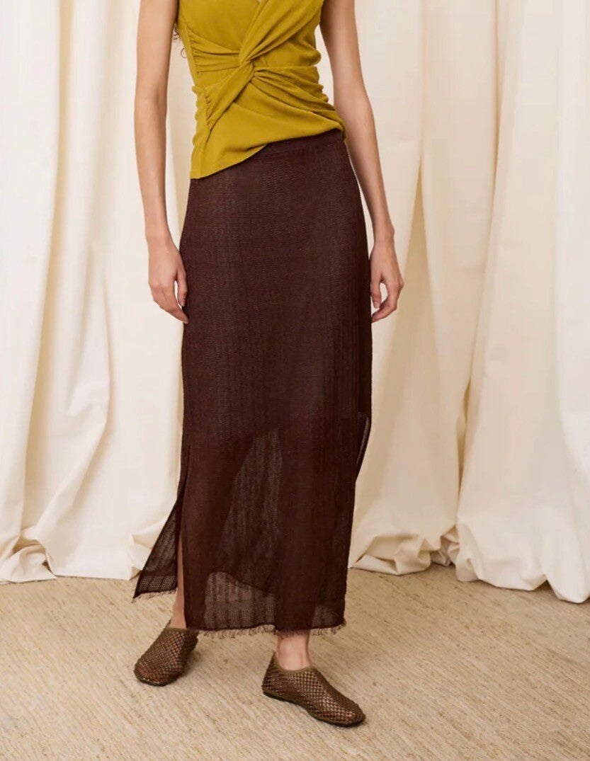 Falda punto lurex chocolate Iscoming