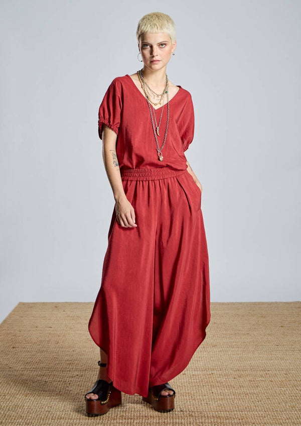 Pantalón rojo fluido Alba Conde