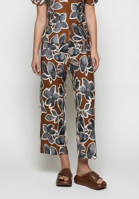 Pantalón Atena flores bicolor Mercedes de Miguel