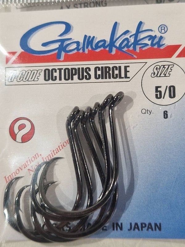 Gamakatsu octopus circle hook from 1/0 - 6/0