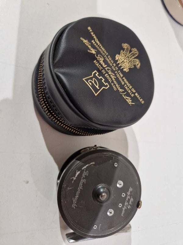 Hardy the featherweight reel and reel pouch , 2de hands