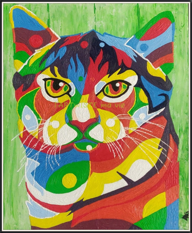 Chat haut en couleurs