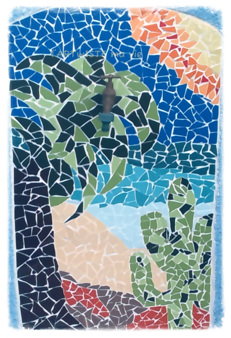 Sculpture d'une mosaïque murale