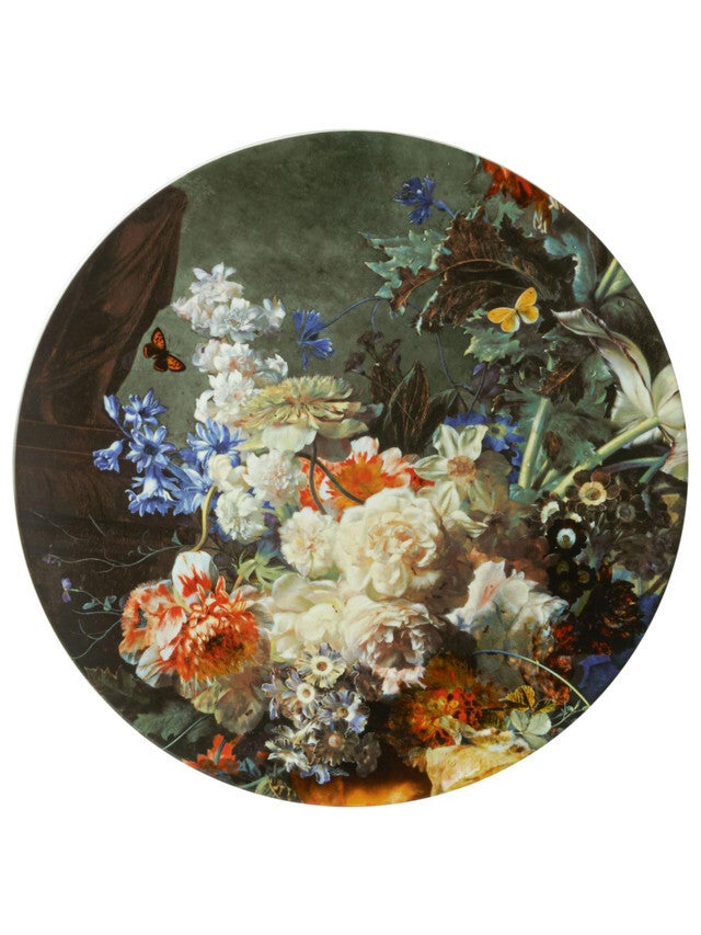 wandbord Bloemenpracht Heinen delftsblauw