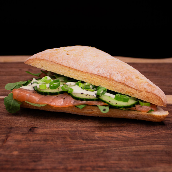 Broodje gerookte zalm (Wasabi)