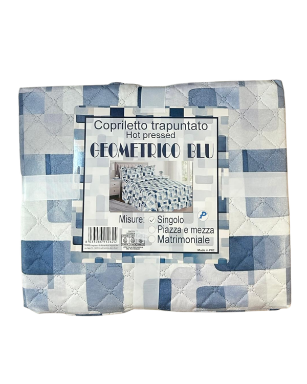 Trapuntino SINGOLO GEOMETRICO BLU