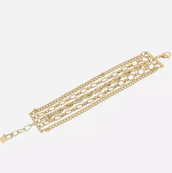 ZAG BIJOUX multi-row armband Newberry goldplated