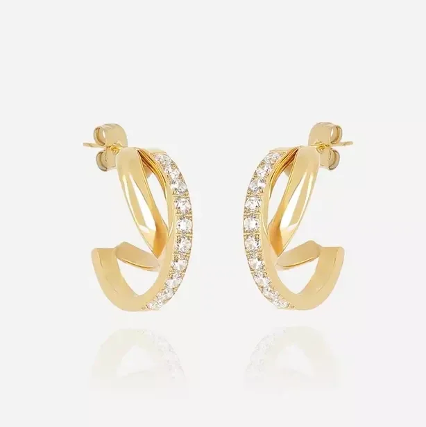 ZAG BIJOUX multi oorringen Téva goldplated