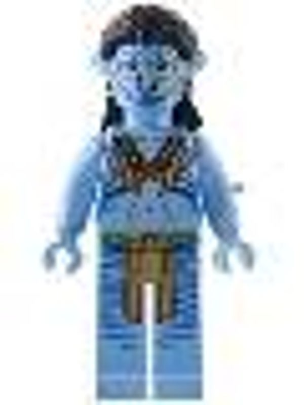 Lego Minifigur  Neytiri - Dark Orange Straps and Medium Nougat Feather Necklace, Closed Mouth Smile