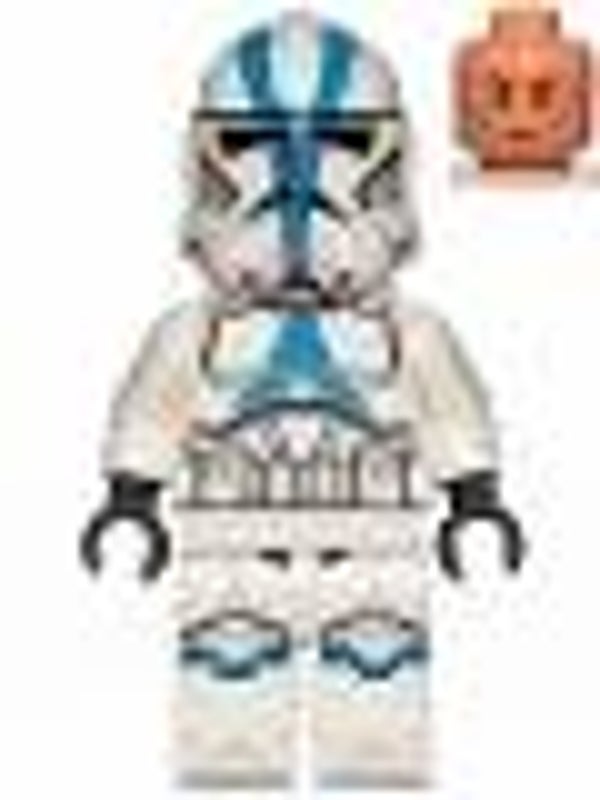 Lego Star Wars Minifigur Clone Trooper, 501st Legion (Phase 2) - White Arms, Nougat Head