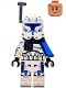 Lego Star Wars Minifigur Clone Trooper Captain Rex, 501st Legion (Phase 2) - Blue Cloth Pauldron, Rangefinder, Printed White Arms