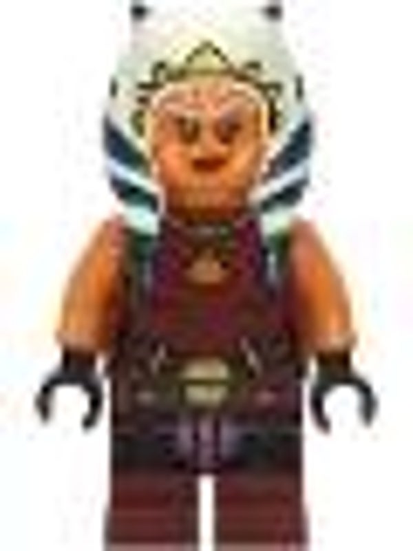 Lego Star Wars Minifigur Ahsoka Tano (Padawan) - Dark Red Backless Vest with Necklace and Belt, Medium Legs