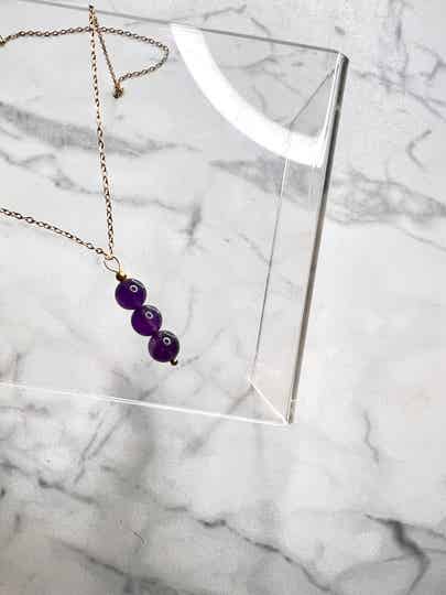 Amethyst Necklace | Trio Beads Necklace