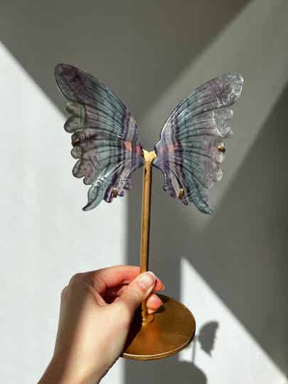 Fluorite Butterfly Wings Stand | Home Decoration