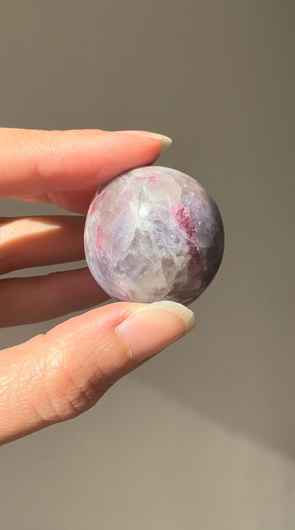 Pink tourmaline x Lepidolite Tumbled Stone | Unicorn Stone Tumbled