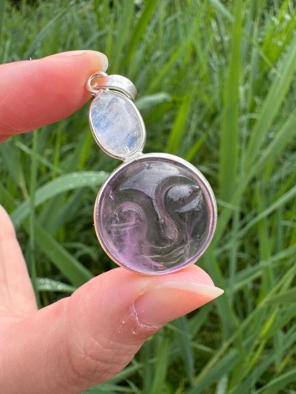 Amethyst x Moonstone Necklace 1 | 925 Sterling Silver