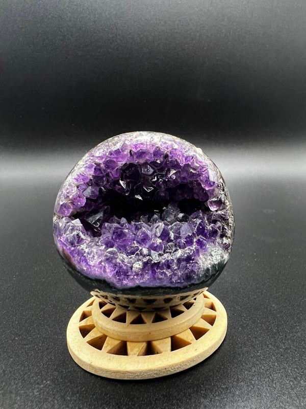 Amethyst Geode Ball | Amethyst Sphere | Pac-Man