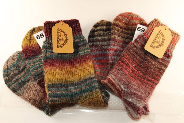 Bunte Socken mit Silberglitzer Grösse 38