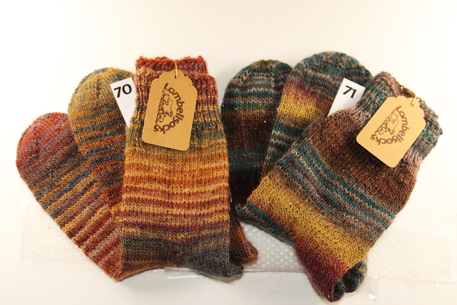 Bunte Socken mit Silberglitzer Grösse 38