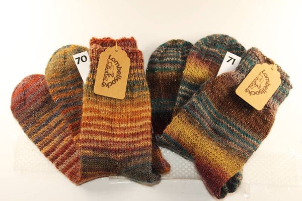 Bunte Socken mit Silberglitzer Grösse 38