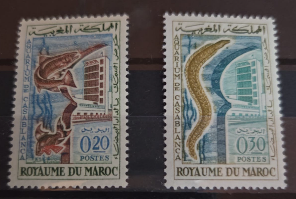 timbre du Maroc- inauguration de l'aquarium de Casablanca