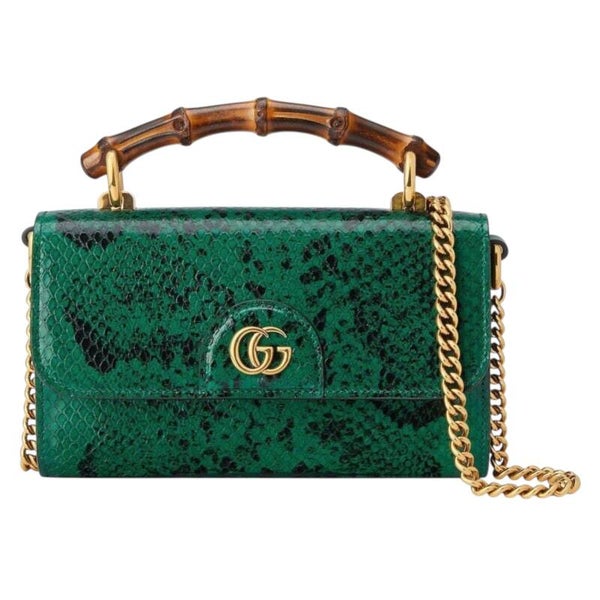 Gucci Diana Bamboo Mini Python Leather
