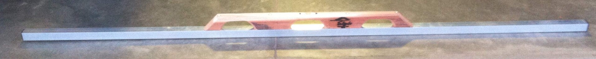 7'  Straightedge 1 1/2" Square Aluminum with Level Vial Redwood Handle