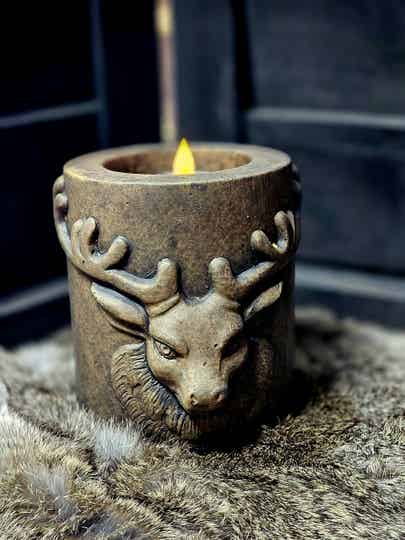 Tealightholder Rudolph Majestic Brown L