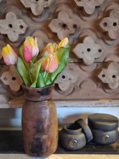 Bosje tulpen middel geel oranje