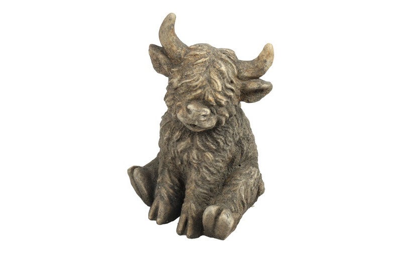 Hooglander zittend s bruin