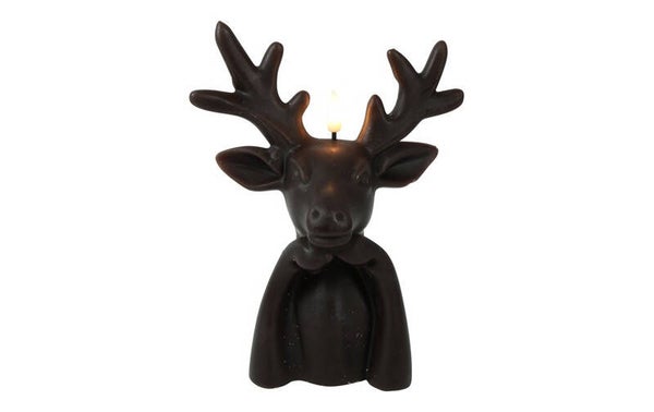 Led kaars hert donker bruin L