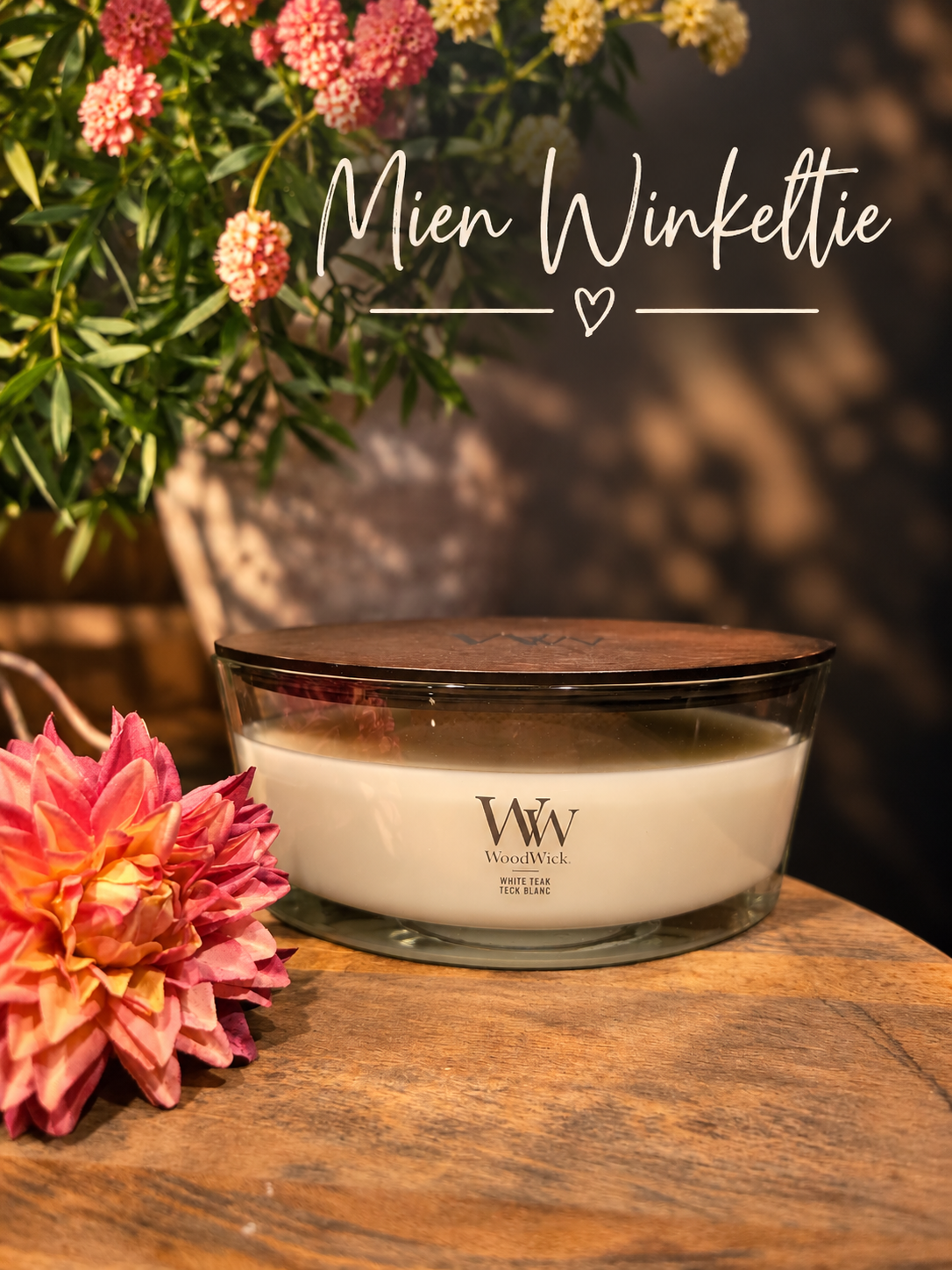 WoodWick - White Teak - Ellipse Geurkaars