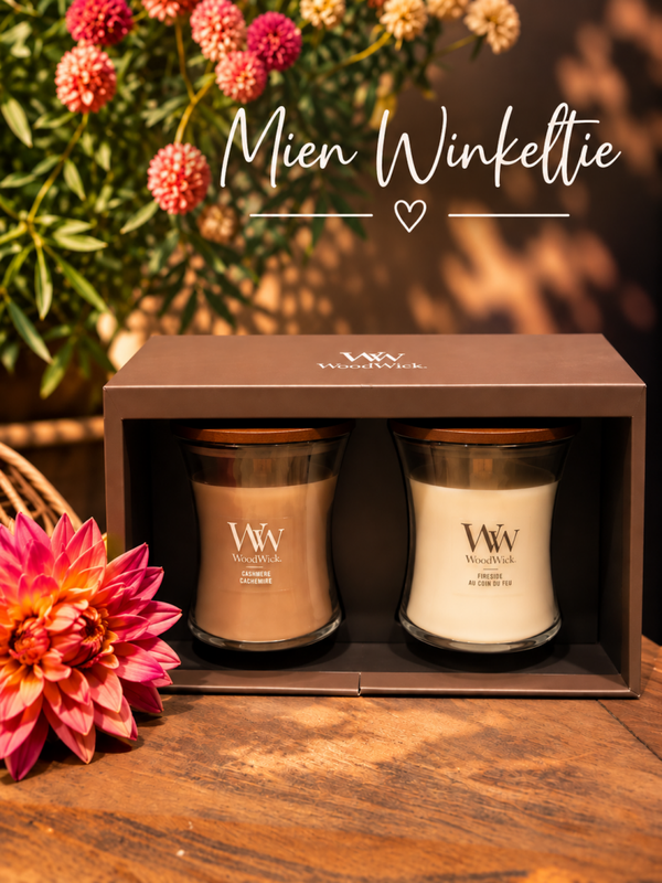 WoodWick - Deluxe Cadeauset - 2 Medium Geurkaarsen