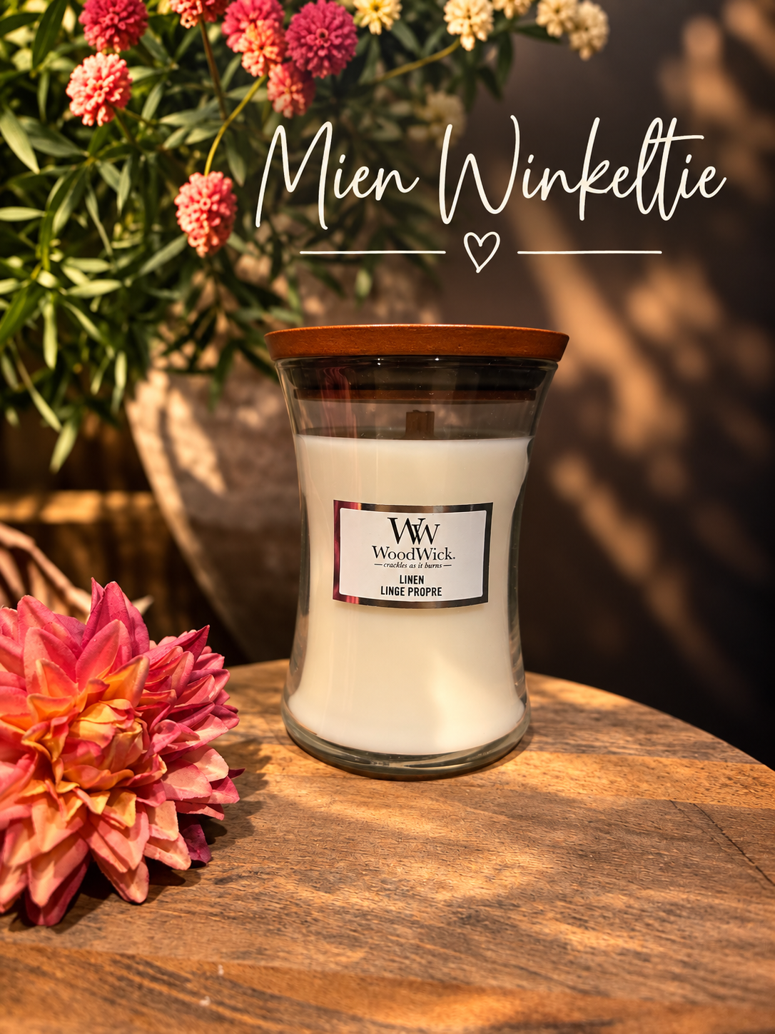 WoodWick - Linen Medium Geurkaars