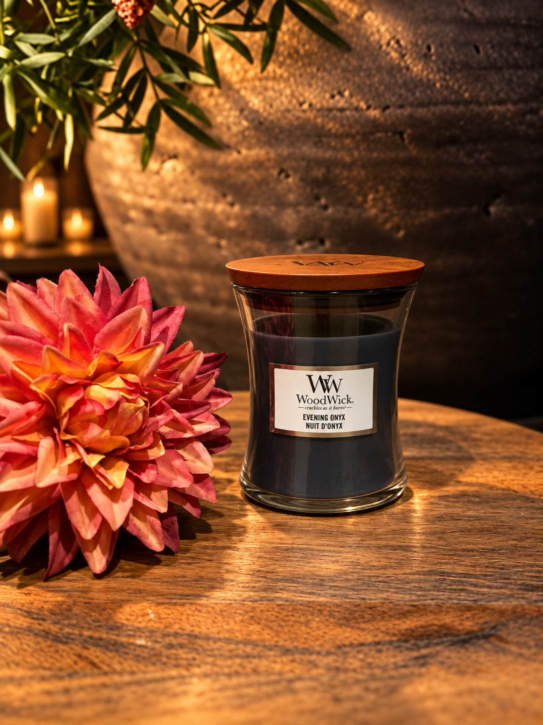 WoodWick - Evening Onyx Medium Geurkaars
